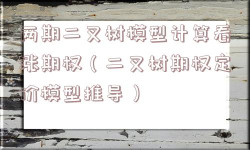两期二叉树模型计算看涨期权（二叉树期权定价模型推导）