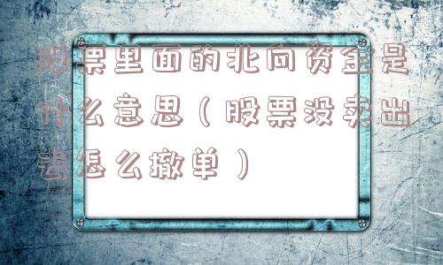 股票里面的北向资金是什么意思（股票没卖出去怎么撤单）
