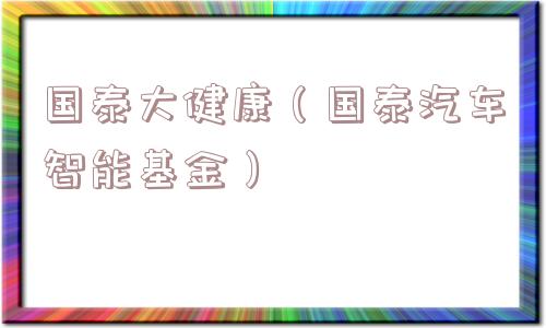 国泰大健康（国泰汽车智能基金）