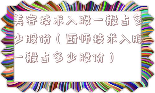 美容技术入股一般占多少股份（厨师技术入股一般占多少股份）