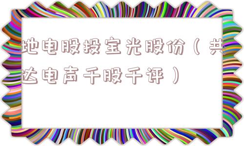 地电股投宝光股份（共达电声千股千评）