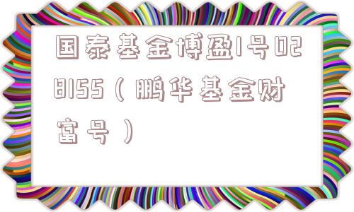 国泰基金博盈1号028155（鹏华基金财富号）