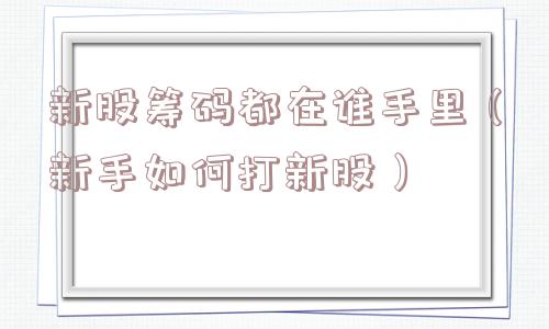 新股筹码都在谁手里（新手如何打新股）