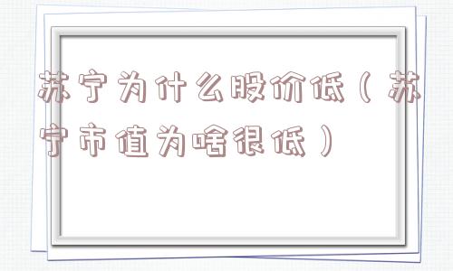 苏宁为什么股价低(苏宁市值为啥很低) 苏宁为什么股价低(苏宁市值为啥很低)