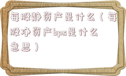 每股静资产是什么(每股净资产bps是什么意思) 每股静资产是什么(每股净资产bps是什么意思)