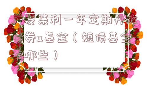 广发集利一年定期开放债券a基金(短债基金有哪些) 广发集利一年定期开放债券a基金(短债基金有哪些)