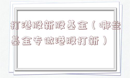 打港股新股基金（哪些基金专做港股打新）