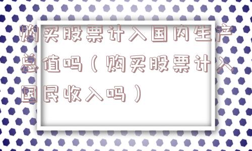 购买股票计入国内生产总值吗（购买股票计入国民收入吗）