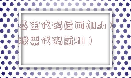 基金代码后面加sh（股票代码前SH）