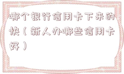 哪个银行信用卡下来的快(新人办哪些信用卡好) 哪个银行信用卡下来的快(新人办哪些信用卡好)