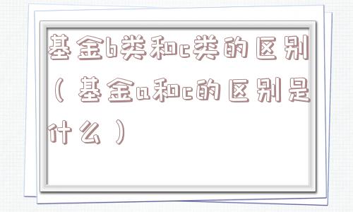 基金b类和c类的区别（基金a和c的区别是什么）