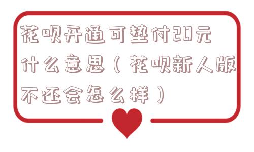 花呗开通可垫付20元什么意思（花呗新人版不还会怎么样）