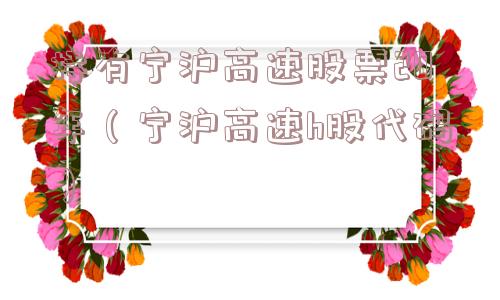 持有宁沪高速股票20年（宁沪高速h股代码）