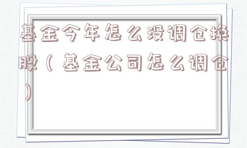 基金今年怎么没调仓换股（基金公司怎么调仓）