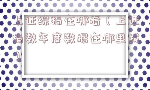 上证综指在哪看（上证指数年度数据在哪里找）