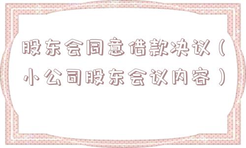 股东会同意借款决议(小公司股东会议内容) 股东会同意借款决议(小公司股东会议内容)