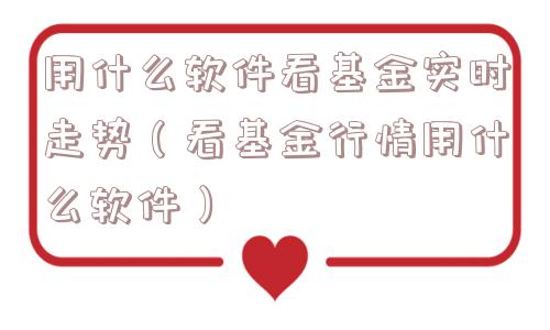 用什么软件看基金实时走势（看基金行情用什么软件）