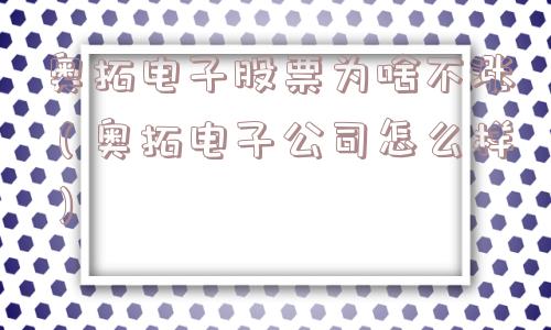 奥拓电子股票为啥不涨（奥拓电子公司怎么样）