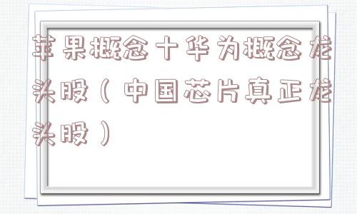 苹果概念十华为概念龙头股（中国芯片真正龙头股）