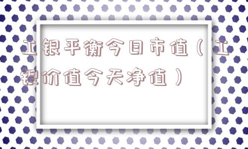 工银平衡今日市值（工银价值今天净值）
