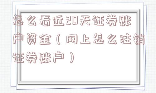 怎么看近20天证券账户资金（网上怎么注销证券账户）