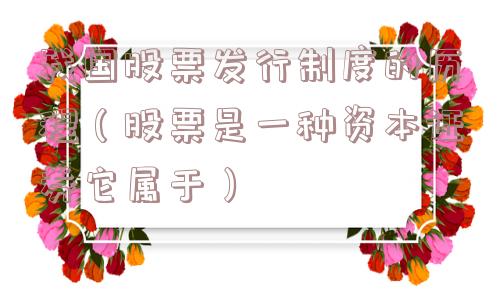 我国股票发行制度的历程（股票是一种资本证券它属于）