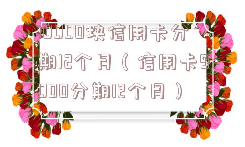 10000块信用卡分期12个月（信用卡9000分期12个月）