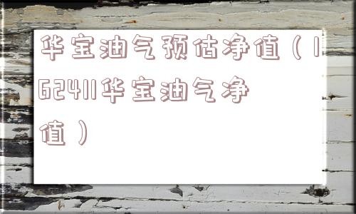 华宝油气预估净值(162411华宝油气净值) 华宝油气预估净值(162411华宝油气净值)