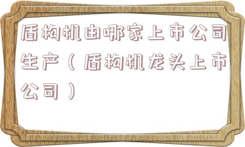 盾构机由哪家上市公司生产（盾构机龙头上市公司）