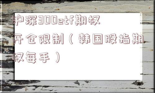 沪深300etf期权开仓限制（韩国股指期权每手）