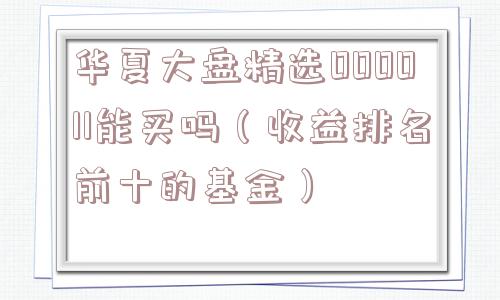 华夏大盘精选000011能买吗（收益排名前十的基金）