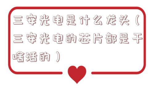 三安光电是什么龙头（三安光电的芯片部是干啥活的）