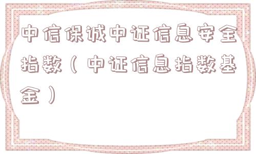 中信保诚中证信息安全指数（中证信息指数基金）