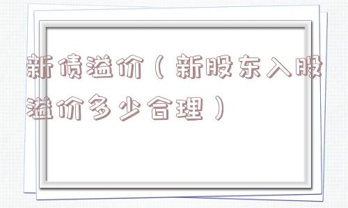 新债溢价（新股东入股溢价多少合理）
