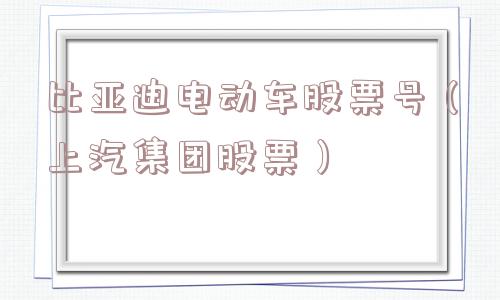 比亚迪电动车股票号（上汽集团股票）