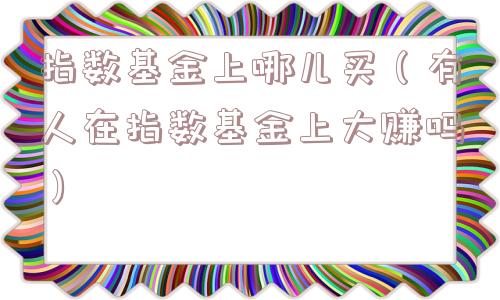 指数基金上哪儿买（有人在指数基金上大赚吗）