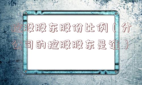 控股股东股份比例（分公司的控股股东是谁）