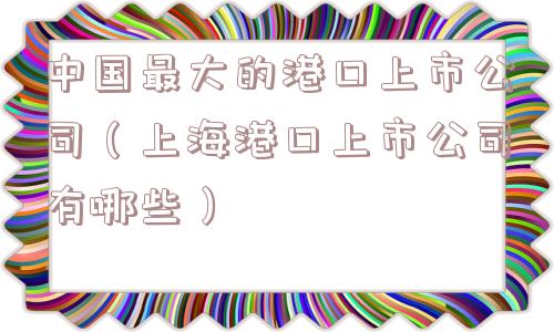 中国最大的港口上市公司(上海港口上市公司有哪些) 中国最大的港口上市公司(上海港口上市公司有哪些)
