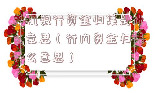 手机银行资金归集是什么意思（行内资金归集什么意思）