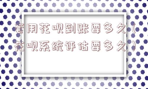 套用花呗到账要多久（花呗系统评估要多久）