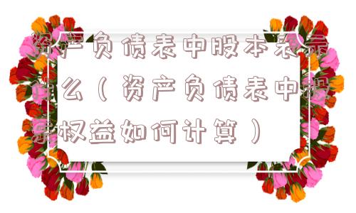 资产负债表中股本表示什么（资产负债表中股东权益如何计算）