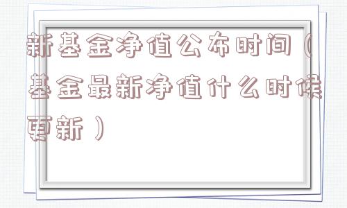 新基金净值公布时间（基金最新净值什么时候更新）