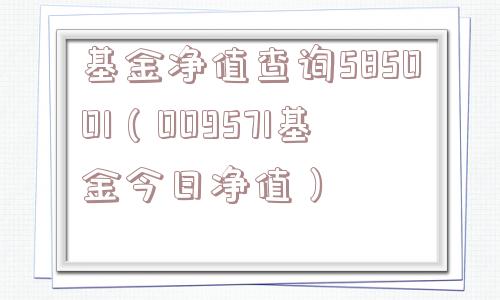 基金净值查询585001(009571基金今日净值) 基金净值查询585001(009571基金今日净值)