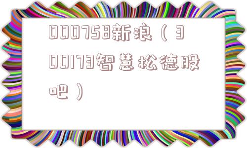000758新浪（300173智慧松德股吧）