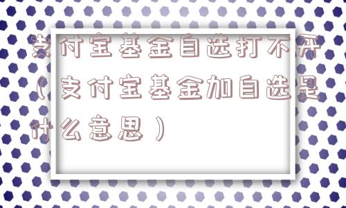 支付宝基金自选打不开（支付宝基金加自选是什么意思）