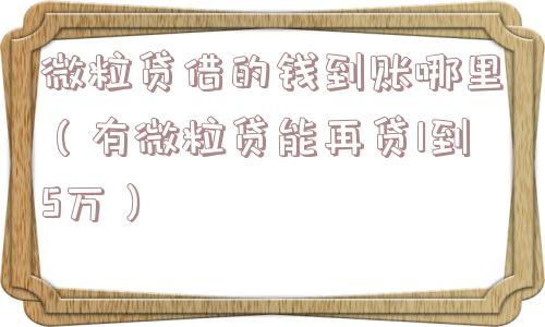微粒贷借的钱到账哪里（有微粒贷能再贷1到5万）