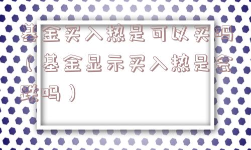 基金买入热是可以买吗(基金显示买入热是会跌吗) 基金买入热是可以买吗(基金显示买入热是会跌吗)