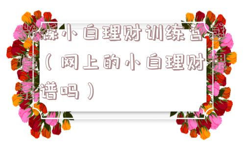 微淼小白理财训练营感悟（网上的小白理财课靠谱吗）