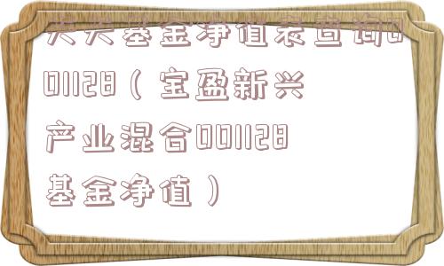 天天基金净值表查询001128(宝盈新兴产业混合001128基金净值) 天天基金净值表查询001128(宝盈新兴产业混合001128基金净值)