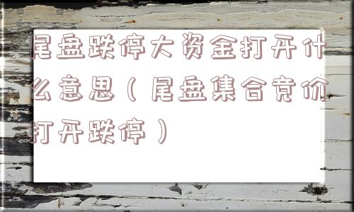 尾盘跌停大资金打开什么意思（尾盘集合竞价打开跌停）